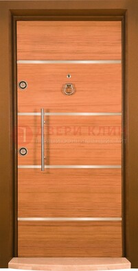 Коричневая входная дверь c МДФ панелью ЧД-11 в частный дом в Ивантеевке