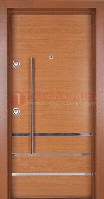 Коричневая входная дверь c МДФ панелью ЧД-31 в частный дом в Ивантеевке
