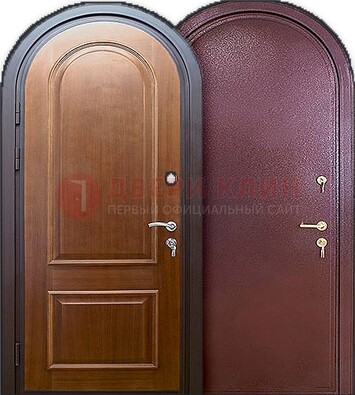 Железная арочная дверь с МДФ внутри ДА-14 в Ивантеевке