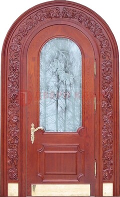 Толстая металлическая арочная дверь со стеклом ДА-20 в Наро-Фоминске
