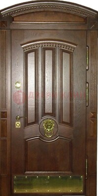 Хорошая стальная арочная дверь с декоративным элементом ДА-23 в Ивантеевке