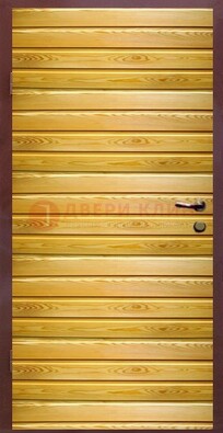 Железная дверь цвета сосна с евровагонкой ДЕ-6 в Ивантеевке
