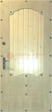 Белая железная дверь с евровагонкой ДЕ-9 в Ивантеевке