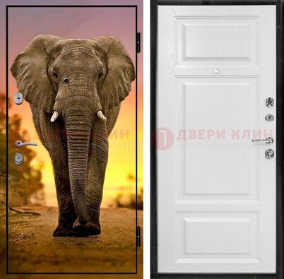 Металлическая дверь с фотопечатью слона ДФ-30 в Ивантеевке