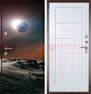 Стальная дверь с фотопечатью планет ДФ-8 в Ивантеевке