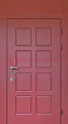 Красная стальная дверь с верхней фрамугой ДФГ-13 в Ивантеевке