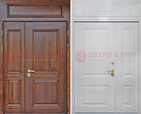 Полуторная стальная дверь с верхней фрамугой ДФГ-14 в Ивантеевке