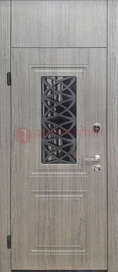 Металлическая дверь Винорит стекло и ковка с фрамугой ДФГ-33 в Ивантеевке