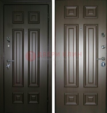 Темная металлическая дверь с МДФ ДМ-136 в квартиру в Ивантеевке
