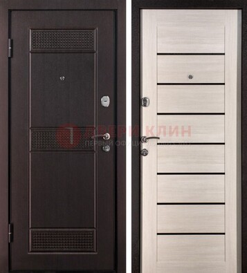 Темная стальная дверь с МДФ ДМ-147 для улицы в Ивантеевке