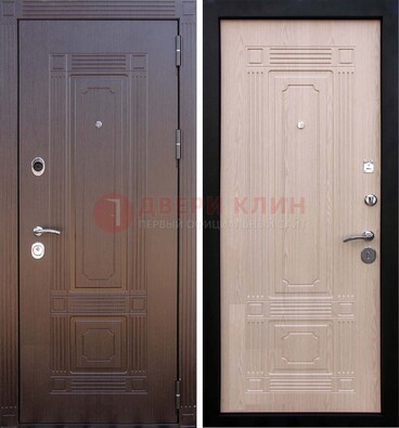 Коричневая входная дверь с МДФ ДМ-173 для кирпичного дома в Воскресенске