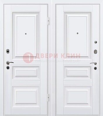 Белая металлическая дверь с МДФ ДМ-179 в Ивантеевке