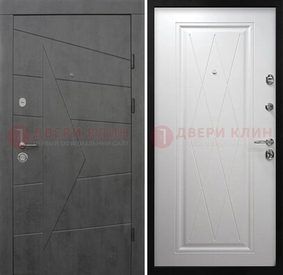 Темная железная дверь МДФ с рисунком ДМ-194 в Ивантеевке