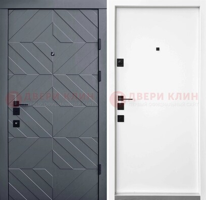Темная уличная дверь с филенчатой МДФ внутри ДМ-205 в Ивантеевке