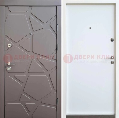 Серая входная дверь с филенчатой МДФ ДМ-216 в Ивантеевке
