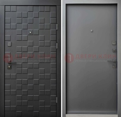 Темная стальная филенчатая дверь с МДФ ДМ-221 в Ивантеевке