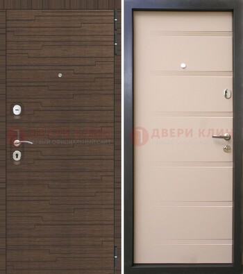 Коричневая  железная дверь c фрезерованной МДФ ДМ-248 в Ивантеевке