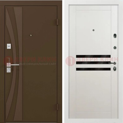 Стальная коричневая дверь с МДФ панелями ДМ-293 в Ивантеевке