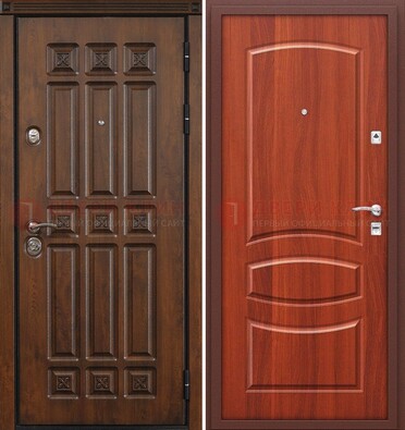 Темная металлическая дверь с МДФ и узором ДМ-364 в Ивантеевке