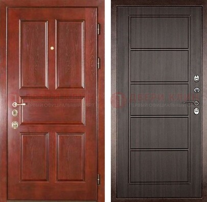 Красная металлическая дверь с МДФ в квартиру ДМ-387 в Ивантеевке