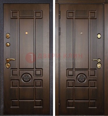 Квартирная коричневая железная дверь с МДФ ДМ-45 в Ивантеевке