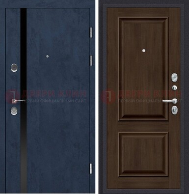 Синяя входная дверь МДФ с обеих сторон ДМ-473 в Ивантеевке