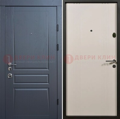 Темно-серая стальная дверь с МДФ хайтек ДМ-481 в Ивантеевке