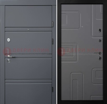 Серая металлическая дверь с МДФ в квартиру ДМ-485 в Ивантеевке