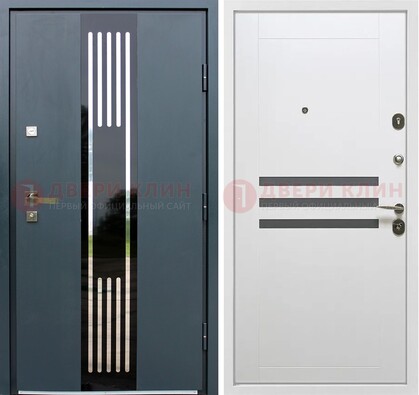 Темная квартирная дверь с разными МДФ ДМ-504 в Ивантеевке