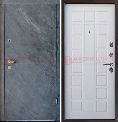 Железная дверь с МДФ серая и белая ДМ-505 в Ивантеевке