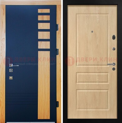 Двухцветная железная дверь с МДФ в квартиру ДМ-511 в Ивантеевке