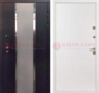 Темная металлическая дверь в квартиру МДФ с двух сторон ДМ-512 в Ивантеевке