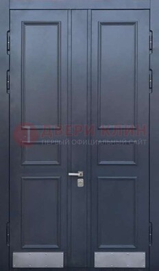 Черная двухстворчатая дверь для улицы с МДФ ДМ-535 в Ивантеевке
