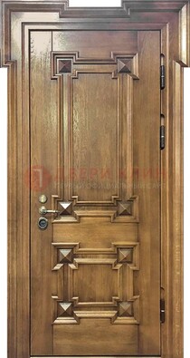 Филенчатая железная дверь с массивом дуба ДМД-56 в Ивантеевке