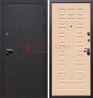 Черная стальная дверь с порошковым окрасом МДФ внутри ДП-102 в Ивантеевке