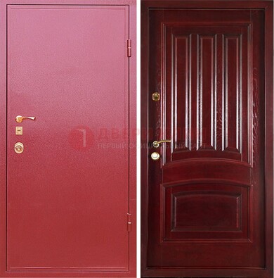 Красная металлическая дверь с порошковым напылением ДП-165 в Ивантеевке
