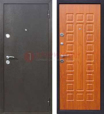 Коричневая стальная дверь с порошковым напылением ДП-202 в Ивантеевке