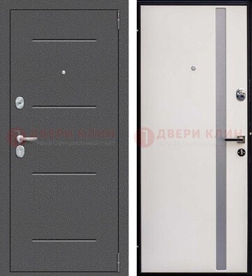 Железная дверь с порошковым напылением и белой МДФ ДП-212 в Ивантеевке