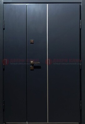 Темная металлическая дверь с порошковым покрытием ДП-220 в Ивантеевке
