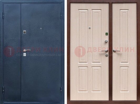 Двустворчатая стальная дверь с порошковым напылением и МДФ ДП-239 в Ивантеевке