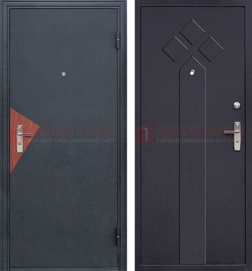 Черная входная дверь с порошковым напылением и узором внутри ДП-241 в Ивантеевке
