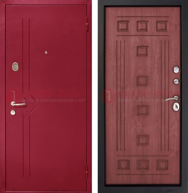 Красная железная дверь с порошковым напылением ДП-242 в Ивантеевке