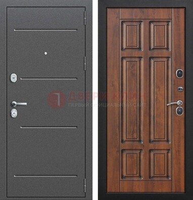 Стальная дверь с порошковым покрытием Антик серебро и филенчатой МДФ ДП-267 в Ивантеевке