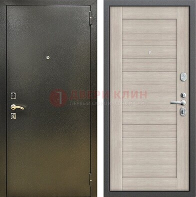 Стальная темно-серая дверь с порошковой отделкой и МДФ панелью ДП-278 в Ивантеевке