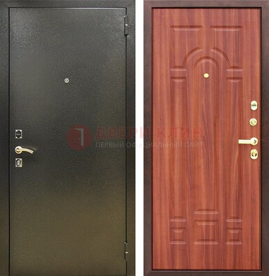 Входная темно-серая дверь с порошковой отделкой и МДФ Миланский орех ДП-281 в Ивантеевке