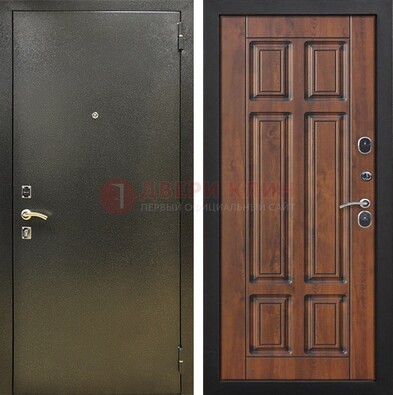 Металлическая входная темная дверь с порошковым напылением и МДФ ДП-299 в Ивантеевке