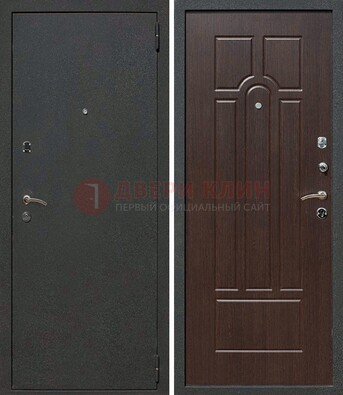 Черная металлическая дверь с порошковым окрасом ДП-47 в Ивантеевке