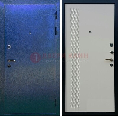 Синяя железная дверь с порошковым напылением ДП-49 в Ивантеевке