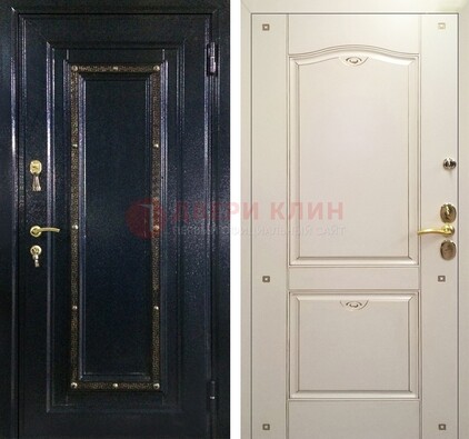 Парадная дверь с золотистым декором ДПР-3 в квартиру в Ивантеевке