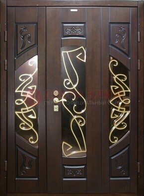 Парадная дверь со стеклом и ковкой ДПР-1 в каркасный дом в Гатчине